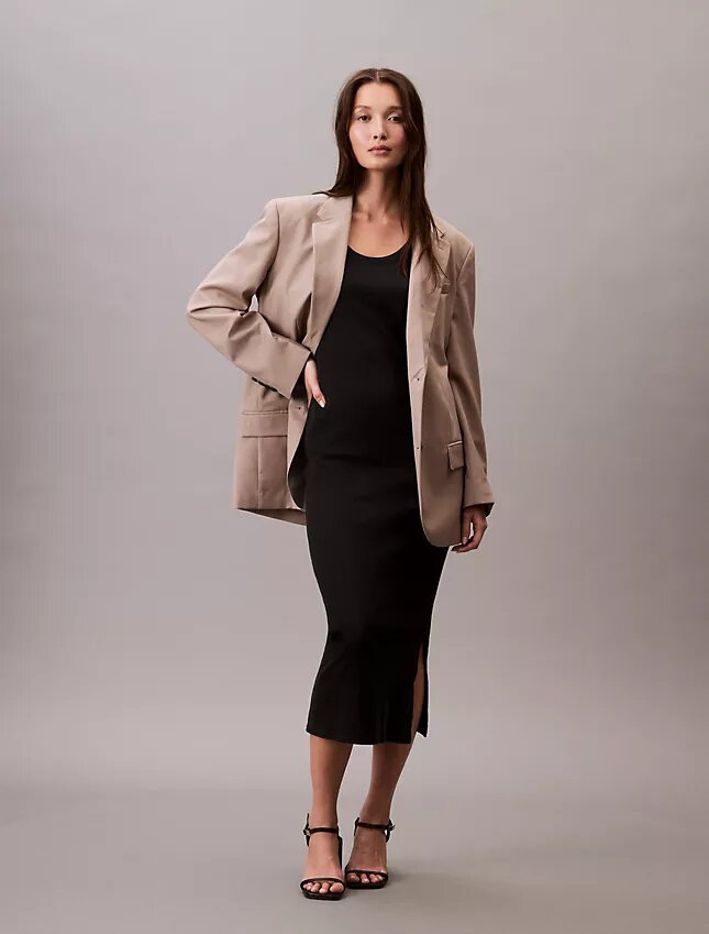 Elegancka bawełniana sukienka midi Elegancka bawełniana sukienka midi