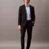 Elegancka koszula slim fit z elastycznego materiału, zapinana na guziki