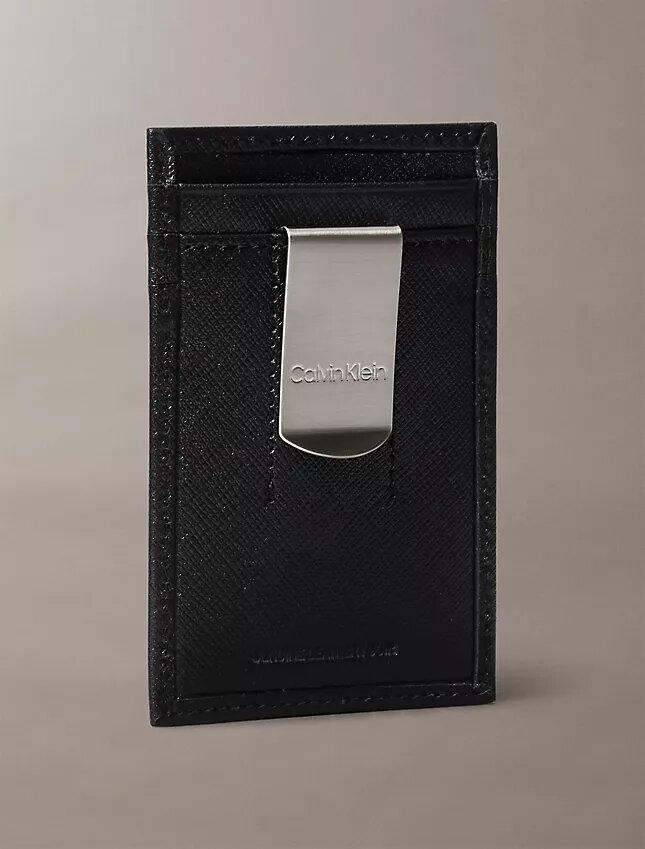 Elegancki etui na karty z saffiano + klips na banknoty Elegancki etui na karty z saffiano + klips na banknoty