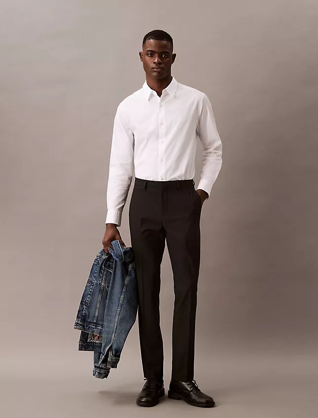 Eleganckie spodnie slim fit z elastycznego materiału Eleganckie spodnie slim fit z elastycznego materiału