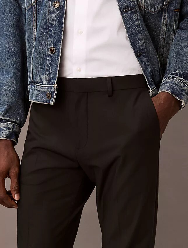 Eleganckie spodnie slim fit z elastycznego materiału Eleganckie spodnie slim fit z elastycznego materiału