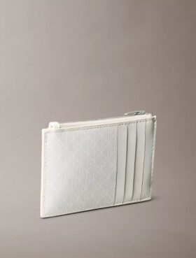 Etui na karty z zamkiem błyskawicznym u góry, z nadrukowanym logo na całej powierzchni