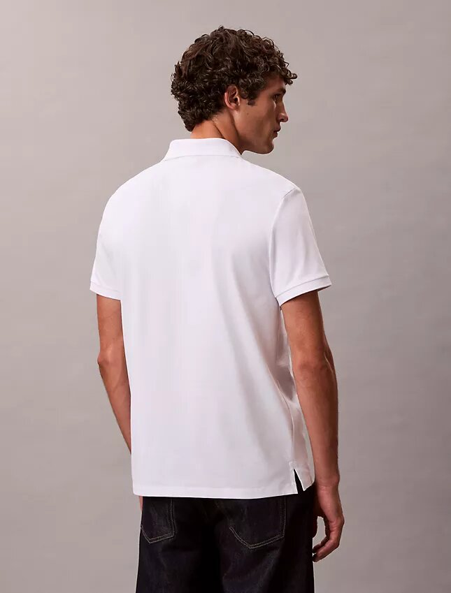 Gładka koszulka polo z Monogramem z mieszanki bawełny Gładka koszulka polo z Monogramem z mieszanki bawełny