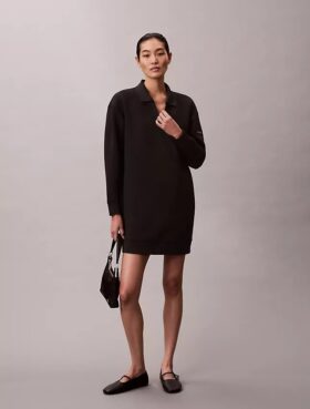 Gładka mini sukienka typu polo