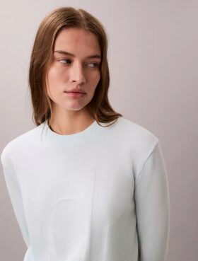 Gładki bawełniany sweter z Monogramem
