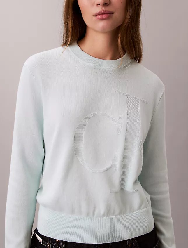 Gładki bawełniany sweter z Monogramem Gładki bawełniany sweter z Monogramem