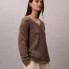 Gładki, luźny sweter z Monogramem Gładki, luźny sweter z Monogramem