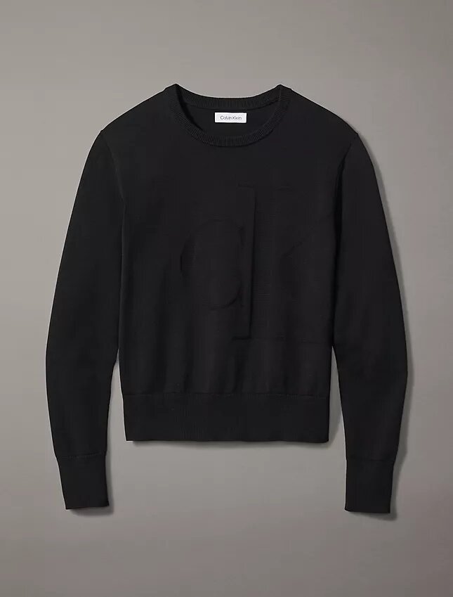 Gładki, luźny sweter z Monogramem Gładki, luźny sweter z Monogramem