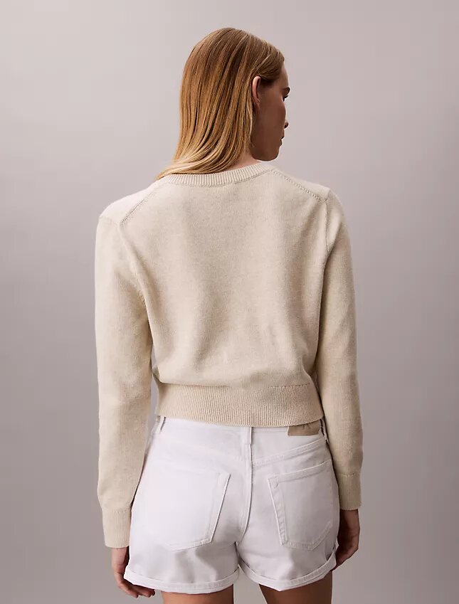 Gładki sweter z bawełny szenilowej z napisem Monologo Gładki sweter z bawełny szenilowej z napisem Monologo