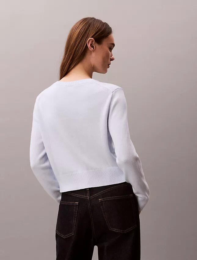 Gładki sweter z bawełny szenilowej z napisem Monologo Gładki sweter z bawełny szenilowej z napisem Monologo