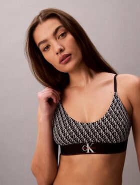 Graficzny Monogram, Microfiber, elastyczny, Unlined, Bralette Graficzny Monogram, Microfiber, elastyczny, Unlined, Bralette