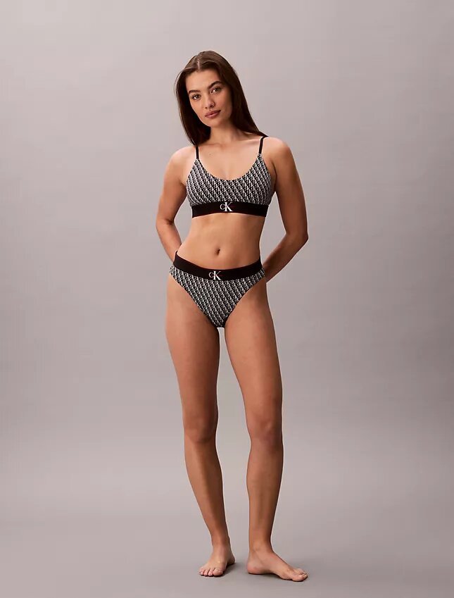 Graficzny Monogram, Microfiber, elastyczny, Unlined, Bralette Graficzny Monogram, Microfiber, elastyczny, Unlined, Bralette