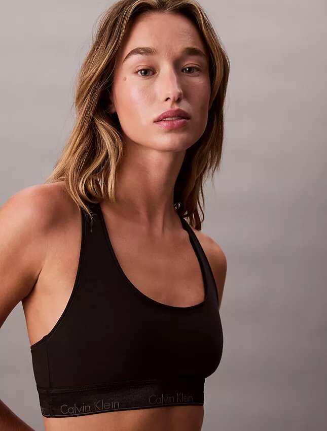 Ikoniczna bawełniano-Modalowa Bralette Unlined z metalicznym wykończeniem Ikoniczna bawełniano-Modalowa Bralette Unlined z metalicznym wykończeniem