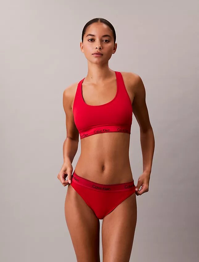 Ikoniczna bawełniano-Modalowa Bralette Unlined z metalicznym wykończeniem Ikoniczna bawełniano-Modalowa Bralette Unlined z metalicznym wykończeniem