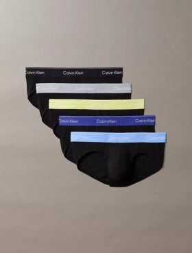 Ikoniczne bawełniane Cotton Stretch slipy z elastycznym paskiem, 5 sztuk