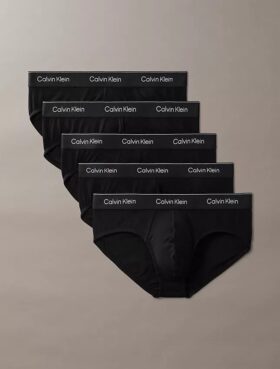 Ikoniczne bawełniane Cotton Stretch slipy z elastycznym paskiem, 5 sztuk