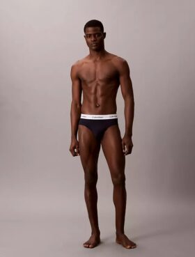 Ikoniczne bawełniane Cotton Stretch slipy z elastycznym paskiem, 5 sztuk