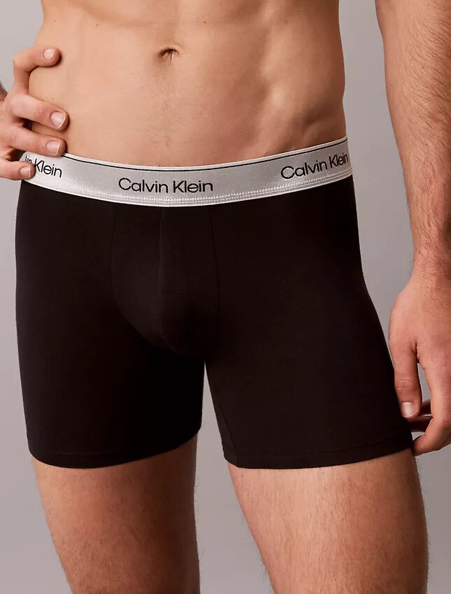 Ikoniczne bokserki Cotton Stretch w metalicznym wykończeniu, 3 sztuki w opakowaniu Ikoniczne bokserki Cotton Stretch w metalicznym wykończeniu, 3 sztuki w opakowaniu