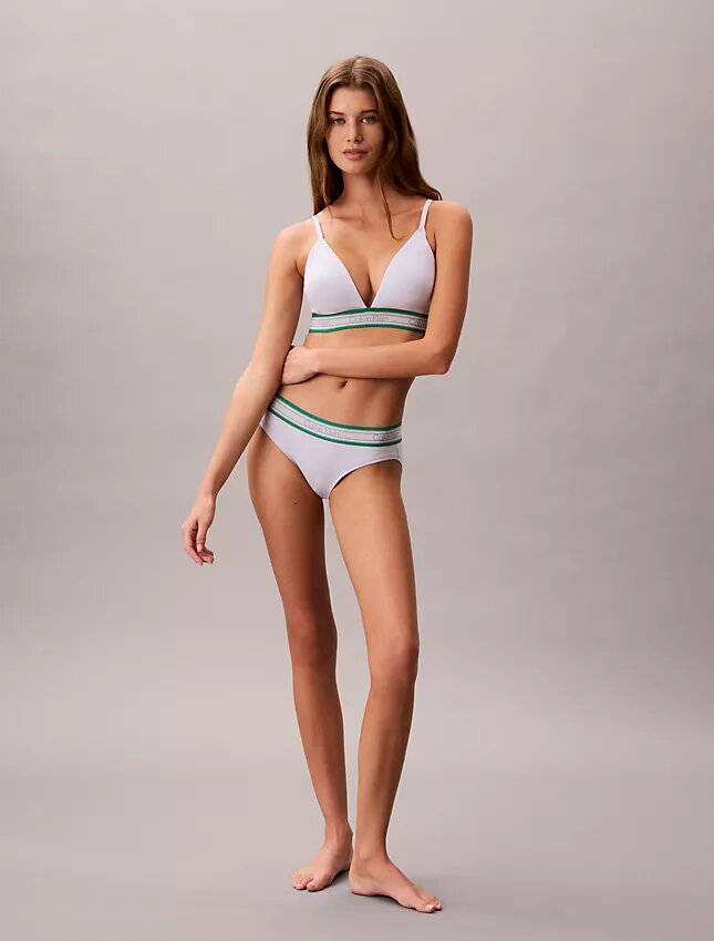 Ikoniczny bawełniano-Modalny biustonosz typu Bralette w paski, lekko podszyty, w kształcie trójkąta Ikoniczny bawełniano-Modalny biustonosz typu Bralette w paski, lekko podszyty, w kształcie trójkąta