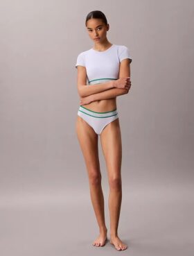 Ikoniczny bawełniano-Modalowy biustonosz typu Bralette w paski z lekką wyściółką Ikoniczny bawełniano-Modalowy biustonosz typu Bralette w paski z lekką wyściółką