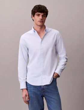 Klasyczna koszula z bawełny Cotton Stretch z elastycznym materiałem w paski