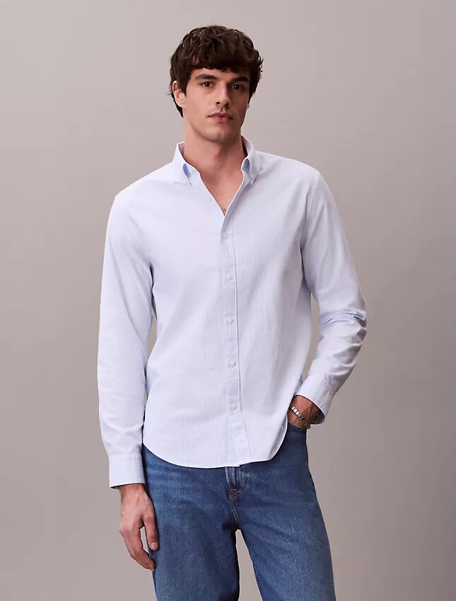 Klasyczna koszula z bawełny Cotton Stretch z elastycznym materiałem w paski Klasyczna koszula z bawełny Cotton Stretch z elastycznym materiałem w paski