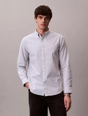 Klasyczna koszula z bawełny Cotton Stretch z elastycznym materiałem w paski