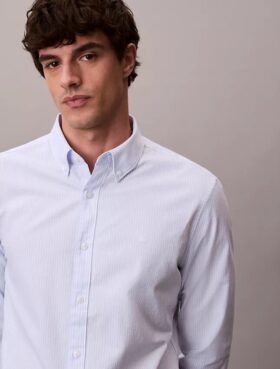 Klasyczna koszula z bawełny Cotton Stretch z elastycznym materiałem w paski