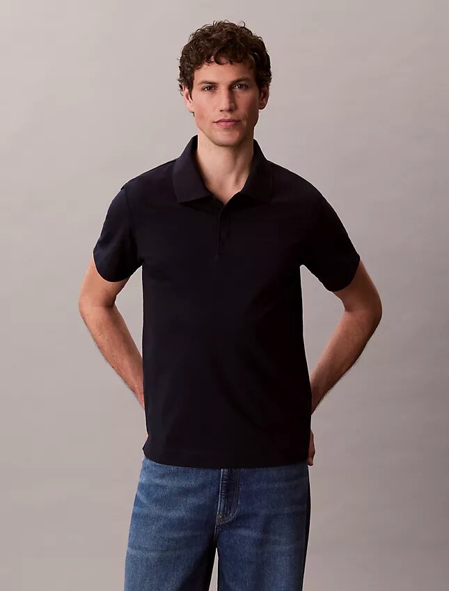 Klasyczna koszulka polo z mieszanki bawełny w stylu pique Klasyczna koszulka polo z mieszanki bawełny w stylu pique