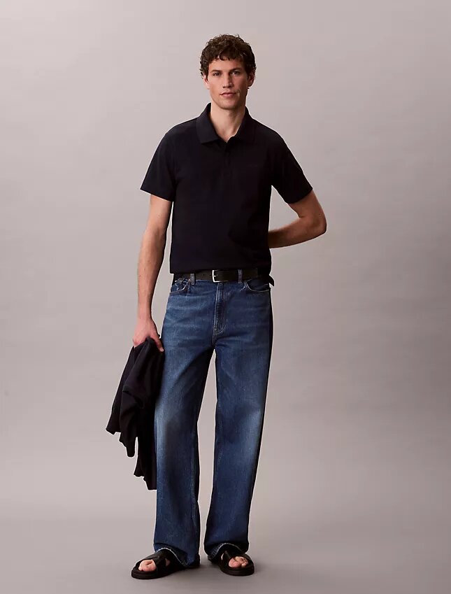 Klasyczna koszulka polo z mieszanki bawełny w stylu pique Klasyczna koszulka polo z mieszanki bawełny w stylu pique