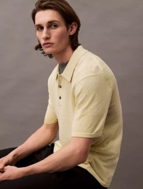 Klasyczna koszulka polo z mieszanki lnu