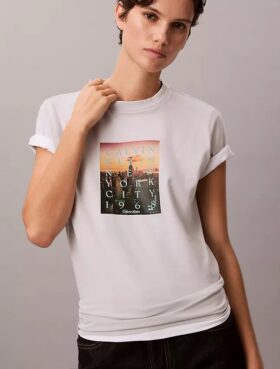 Klasyczna koszulka z nadrukiem „City Sunset”