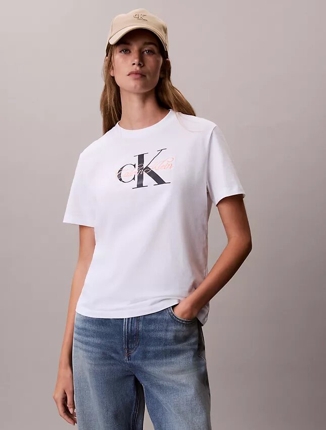 Klasyczna koszulka z nadrukiem Script Monologo Klasyczna koszulka z nadrukiem Script Monologo