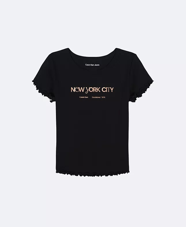 Klasyczna koszulka z nadrukiem z logo New York City dla dziewczynek Klasyczna koszulka z nadrukiem z logo New York City dla dziewczynek