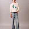 Klasyczny sweter z nadrukiem w stylu color block