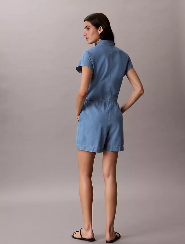Kombinezon z pranej tkaniny chambray Kombinezon z pranej tkaniny chambray