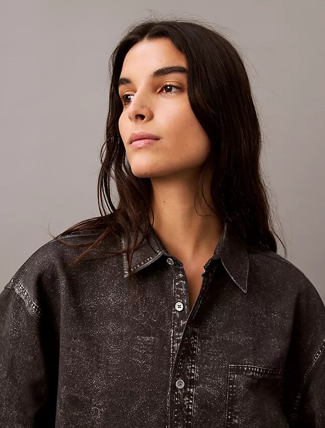 Koszula z guzikami w wzór Denim Koszula z guzikami w wzór Denim