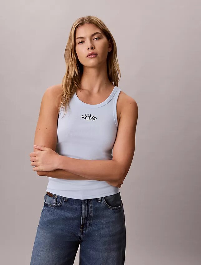 Koszulka bez rękawów z graficznym logo Contour Rib Koszulka bez rękawów z graficznym logo Contour Rib