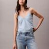 Koszulka bez rękawów z mieszanki Denim i lnu Koszulka bez rękawów z mieszanki Denim i lnu