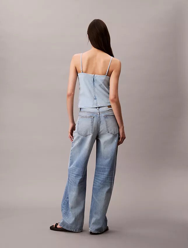 Koszulka bez rękawów z mieszanki Denim i lnu Koszulka bez rękawów z mieszanki Denim i lnu