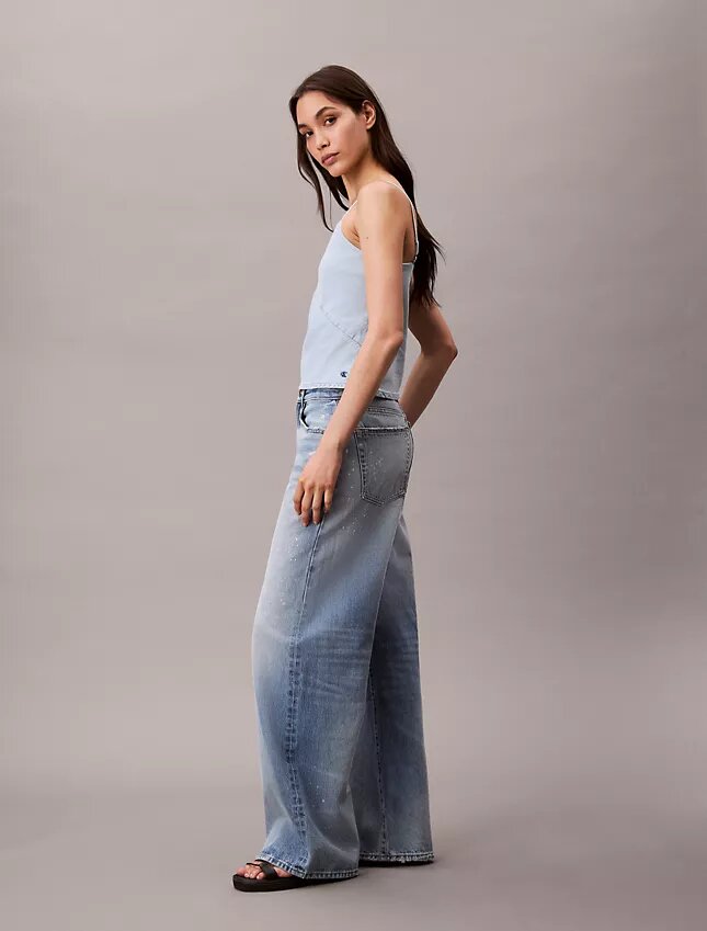 Koszulka bez rękawów z mieszanki Denim i lnu Koszulka bez rękawów z mieszanki Denim i lnu