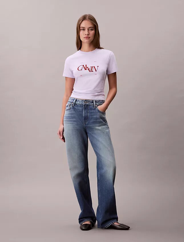 Koszulka slim fit z dzielonym logo Koszulka slim fit z dzielonym logo