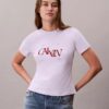 Koszulka slim fit z dzielonym logo Koszulka slim fit z dzielonym logo