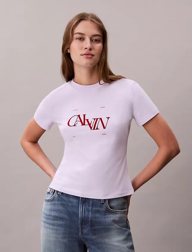 Koszulka slim fit z dzielonym logo Koszulka slim fit z dzielonym logo