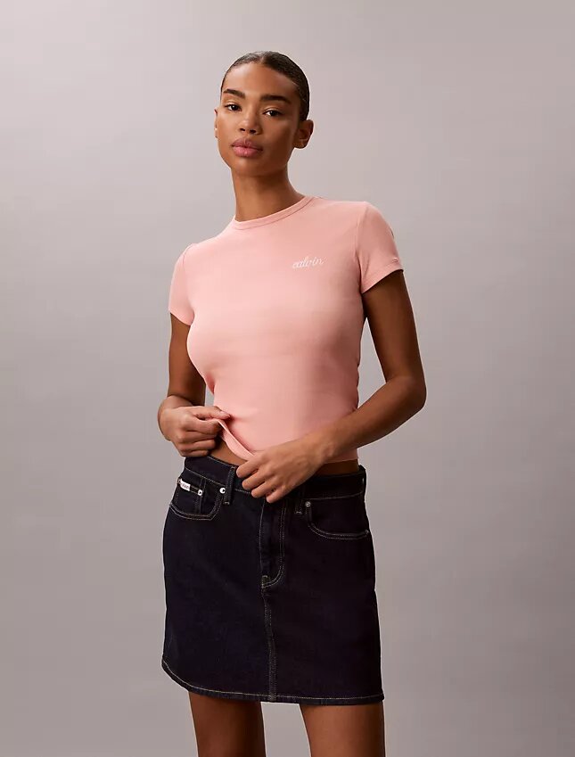 Koszulka slim fit z graficznym logo Contour Rib Koszulka slim fit z graficznym logo Contour Rib