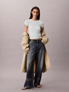 Koszulka slim fit z graficznym logo Contour Rib