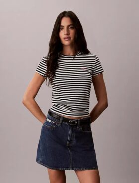 Koszulka slim fit z graficznym logo Contour Rib