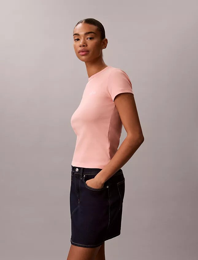 Koszulka slim fit z graficznym logo Contour Rib Koszulka slim fit z graficznym logo Contour Rib