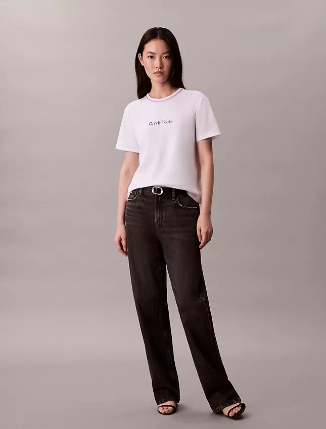 Koszulka slim fit z haftowanym logo Koszulka slim fit z haftowanym logo
