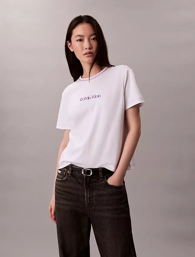 Koszulka slim fit z haftowanym logo Koszulka slim fit z haftowanym logo